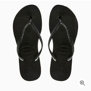 HAVAIANAS SLIM FLATFORM BLACK CLASSIC COMFY flip flops size 41-42 euro